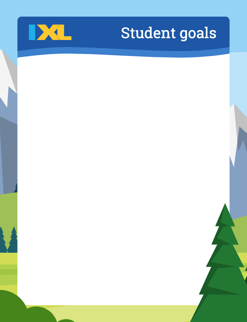 Student Goals Poster With Mountain Theme